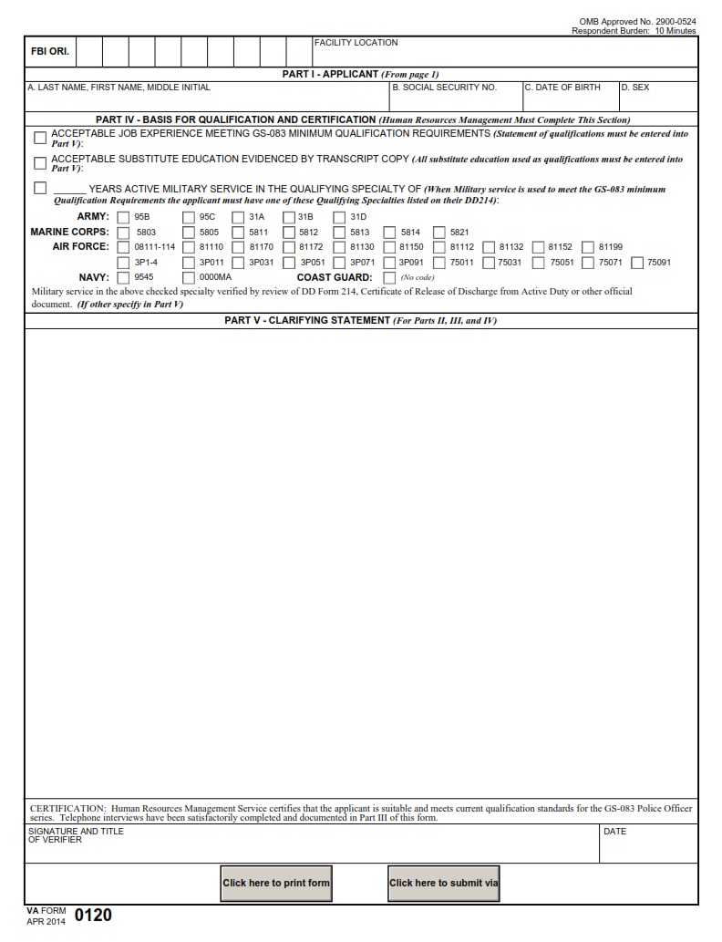 VA Form 0120 - Page 2