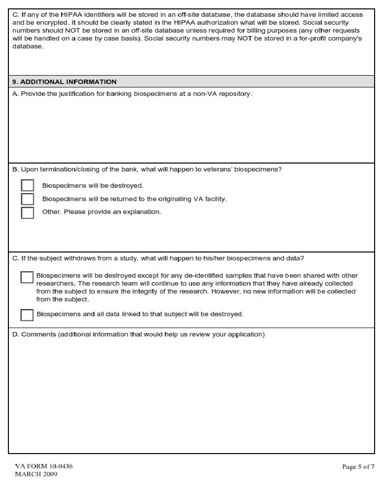 VA Form 10-0436 - Page 5