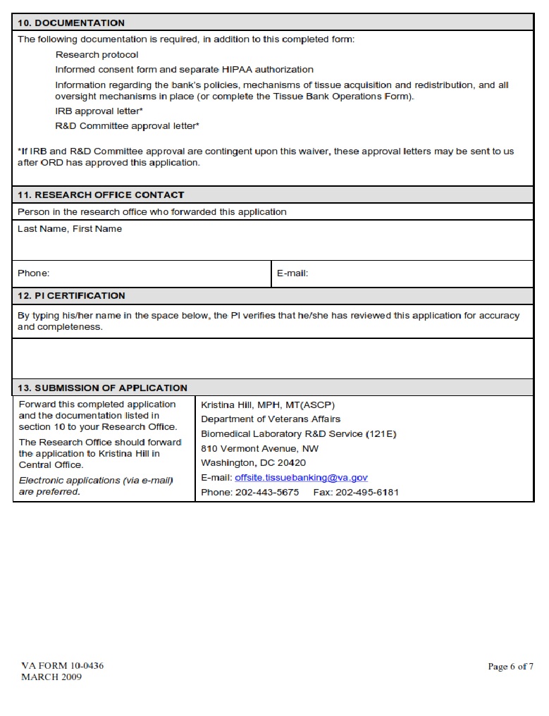 VA Form 10-0436 - Page 6