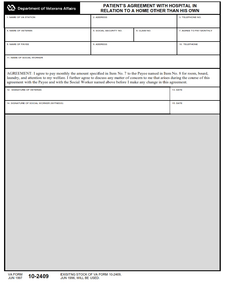 VA Form 10-2409