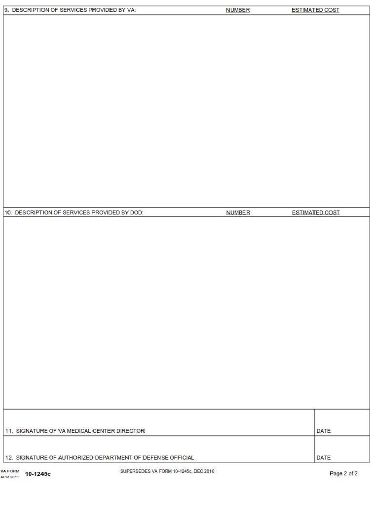 VA Form 10-1245C - Page 2