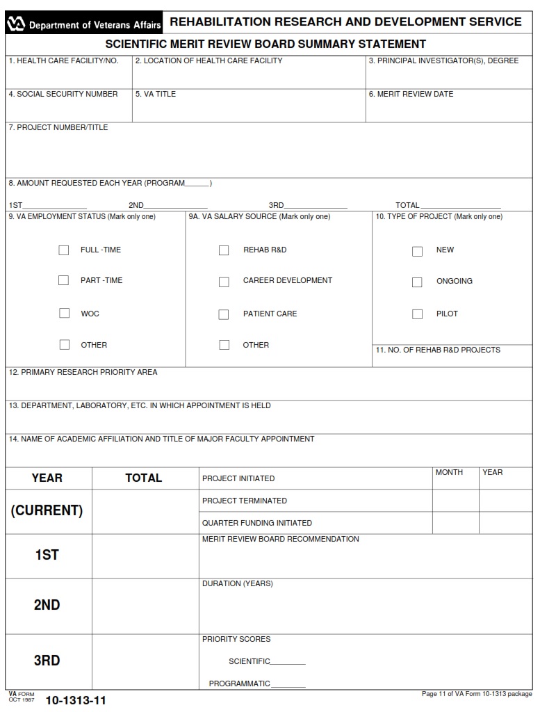 VA Form 10-1313-11