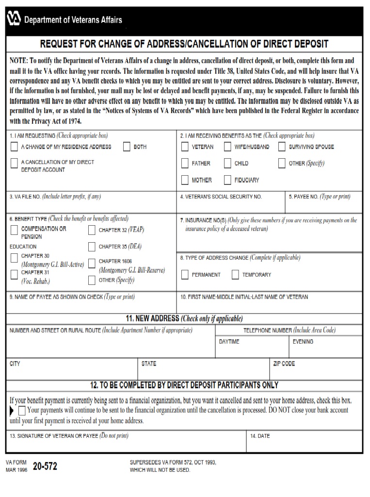 VA Form 20-572