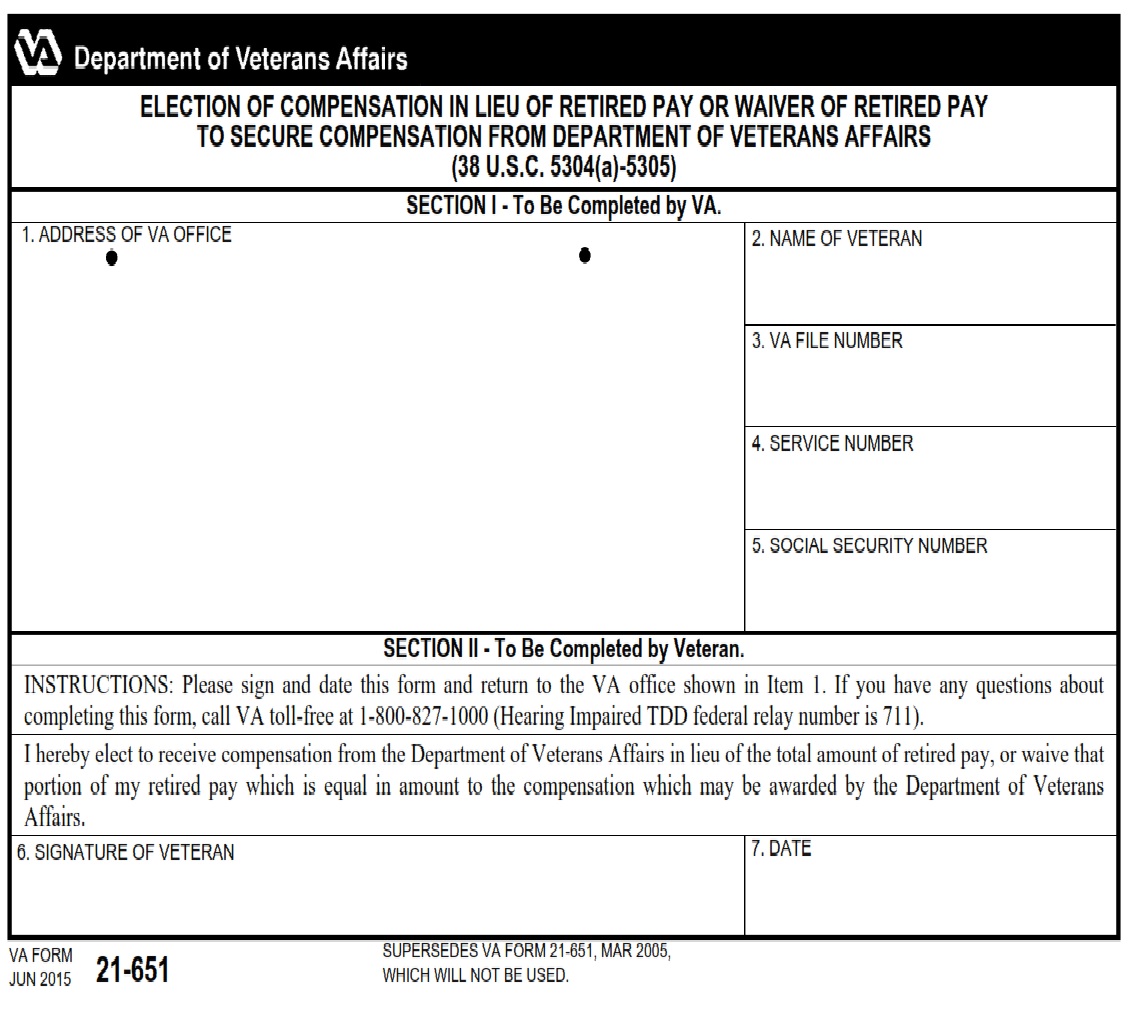 VA Form 21-651