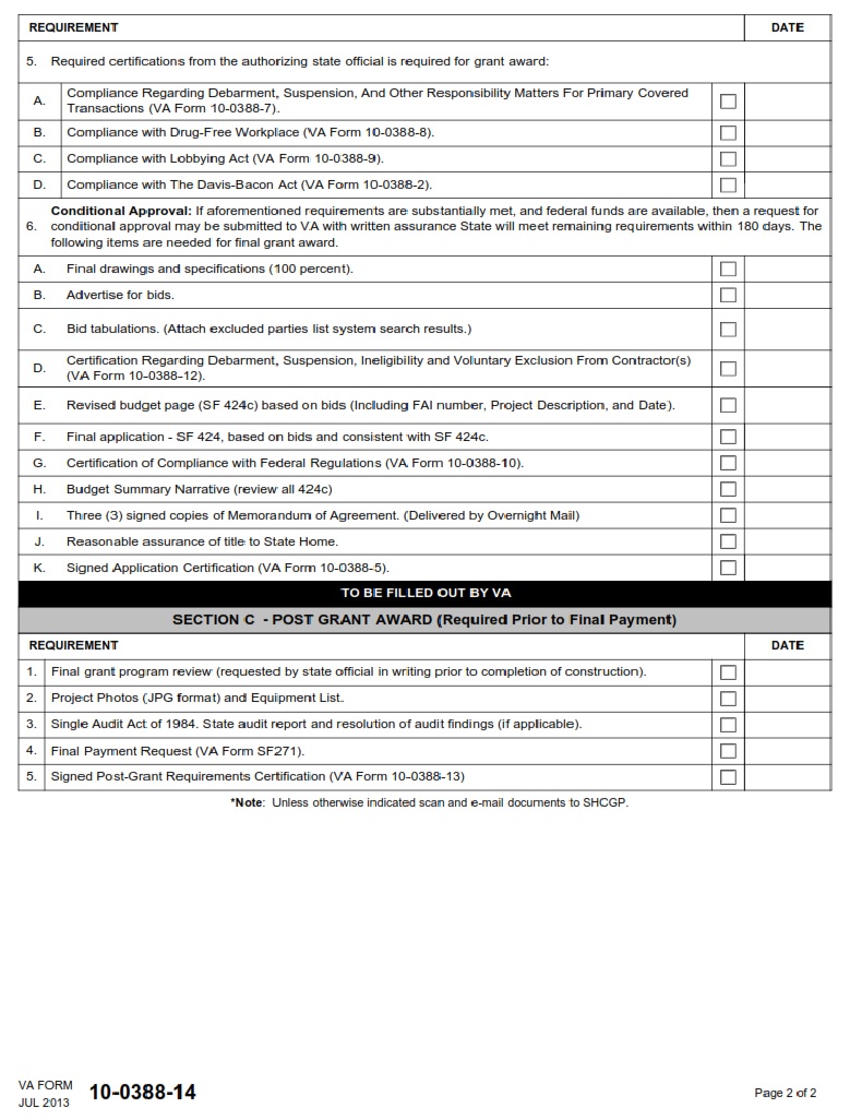 VA Form 10-0388-14 - Page 2
