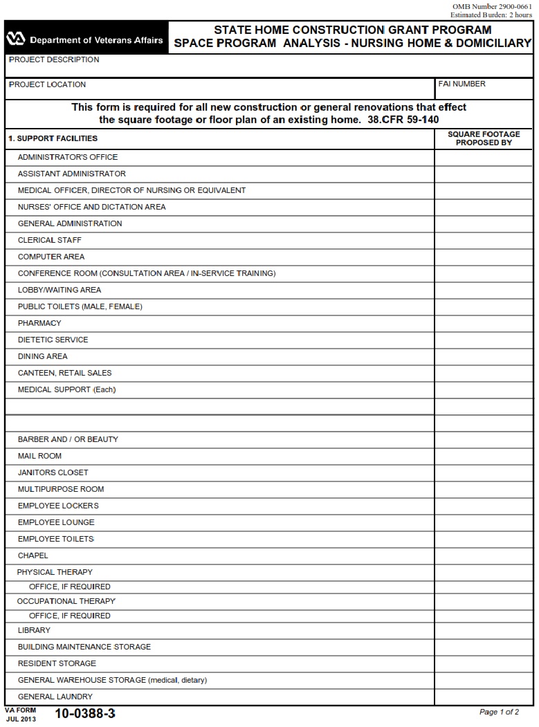 VA Form 10-0388-3 - Page 1