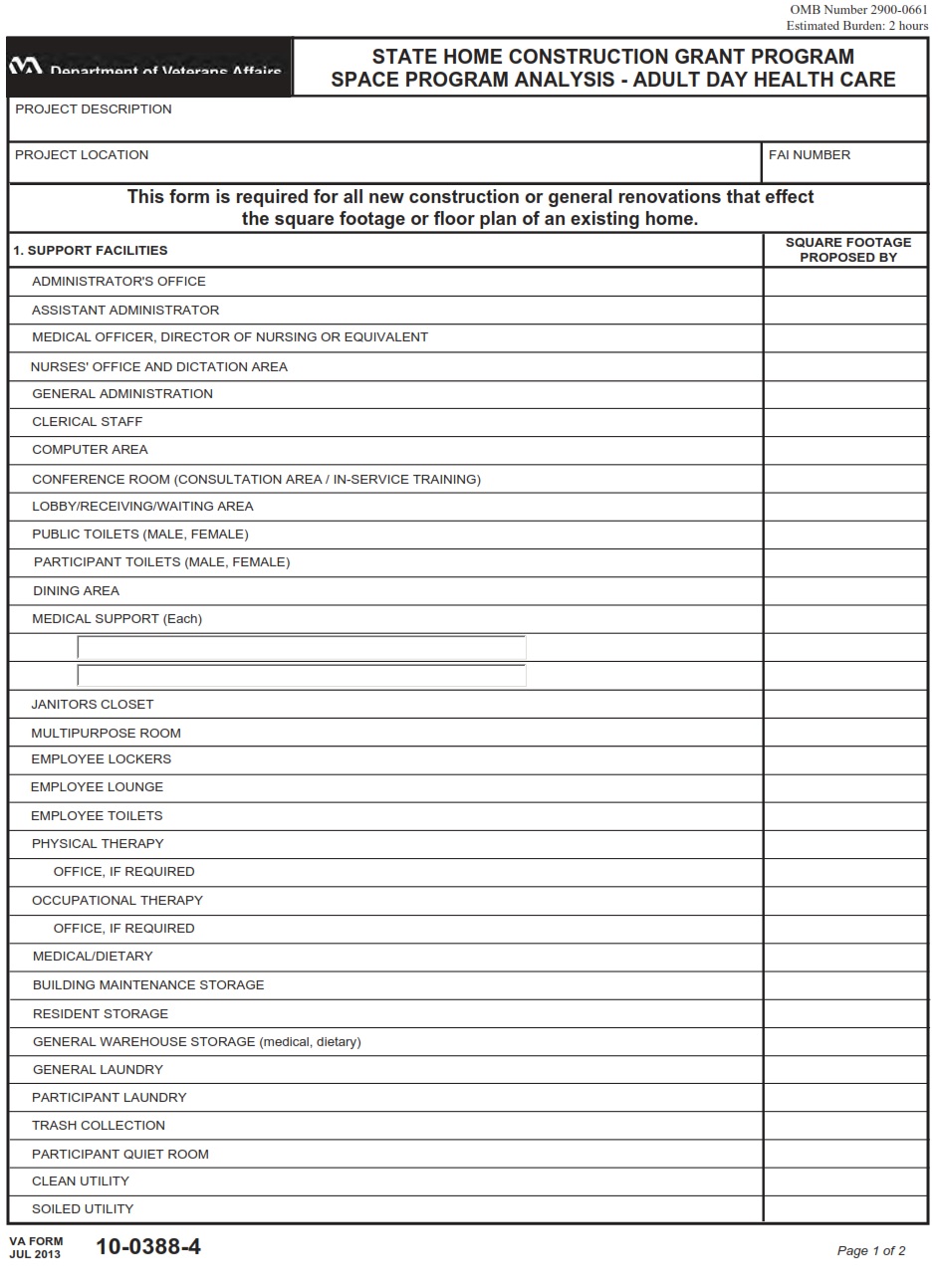 VA Form 10-0388-4 - Page 1