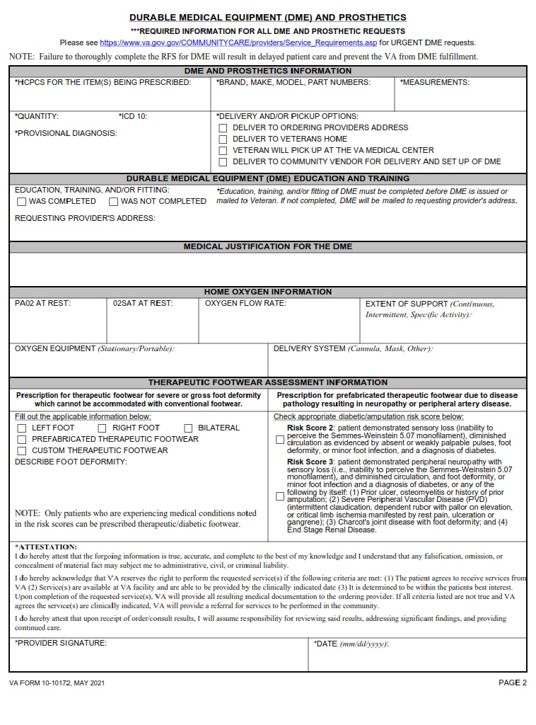 VA Form 10-10172 - Page 2