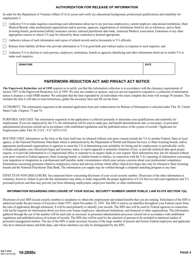 VA Form 10-2850C - Page 4