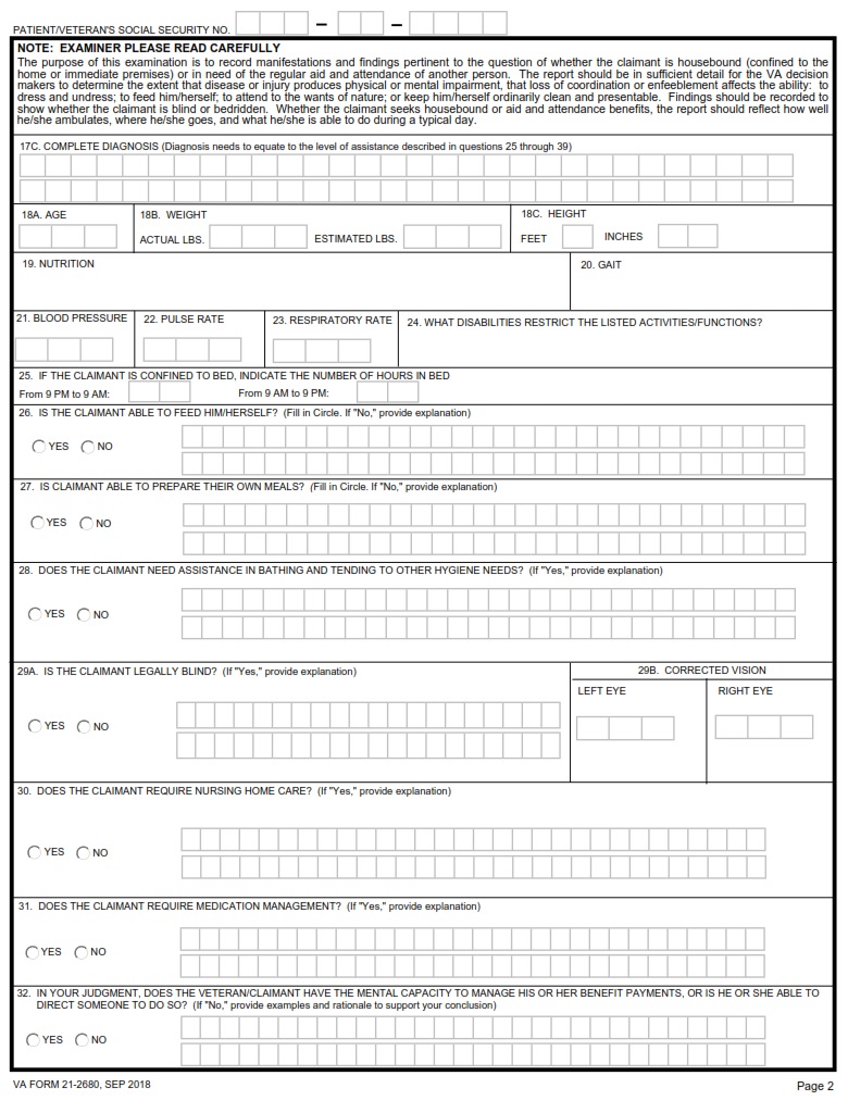 VA Form 21-2680 - Page 2