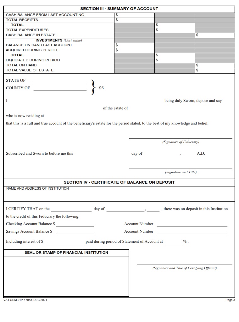 VA Form 21P-4706c - Page 3