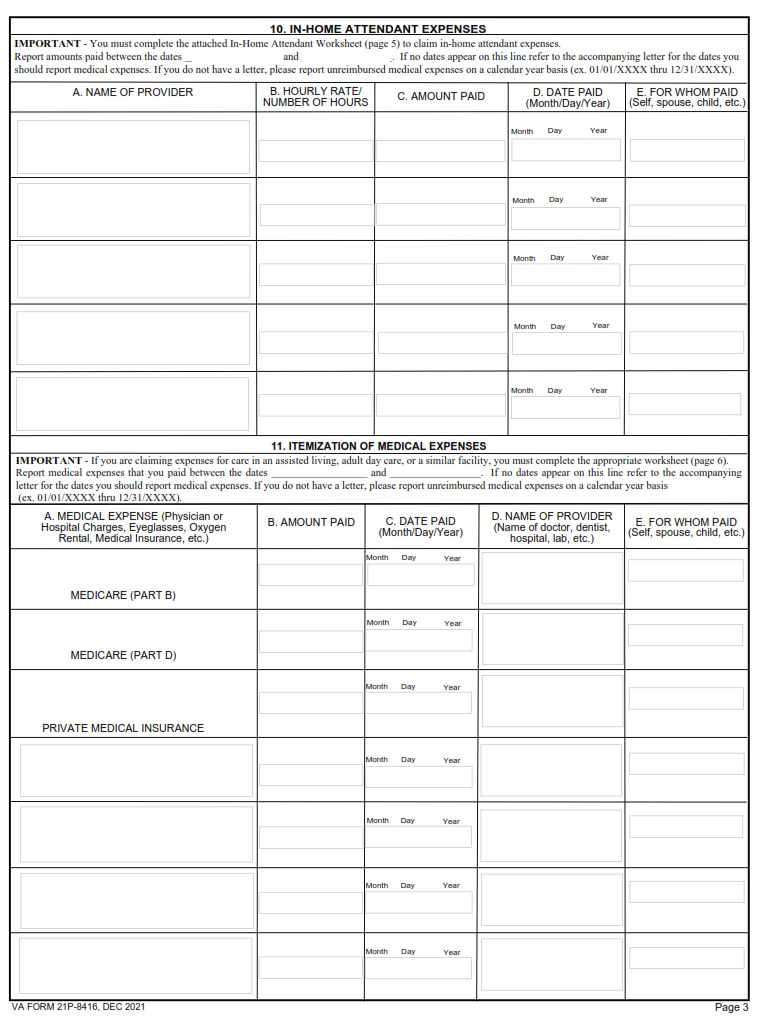 VA Form 21P-8416 - Page 2