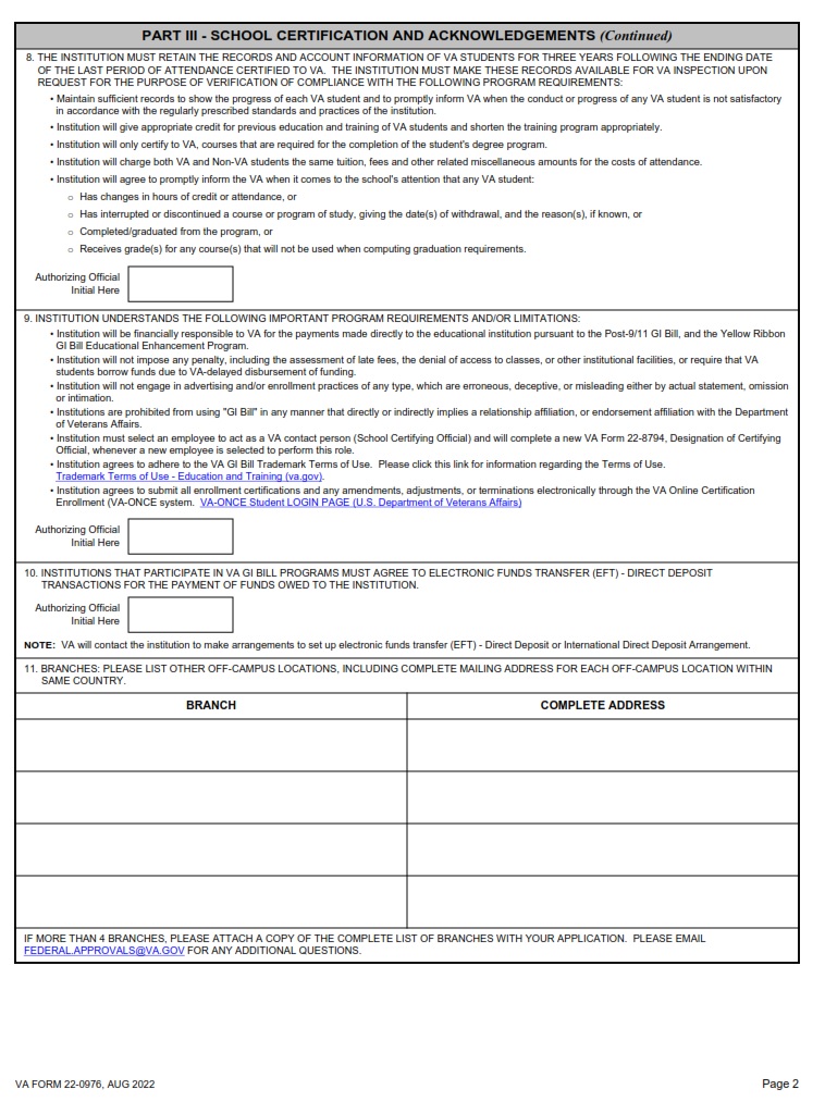 VA Form 22-0976 - Page 2