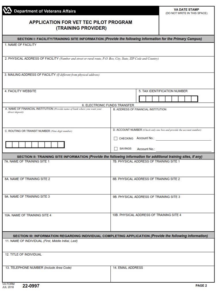 VA Form 22-0997 - Page 1