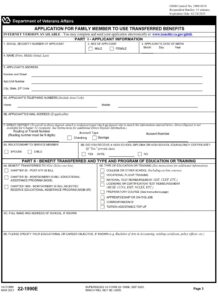 VA Form 22-1990E – Application for Family Member to Use Transferred ...