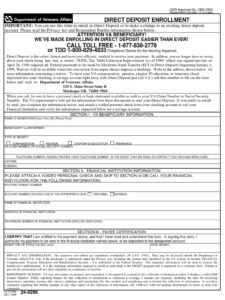 VA Form 24-0296 – Direct Deposit Enrollment - VA Forms