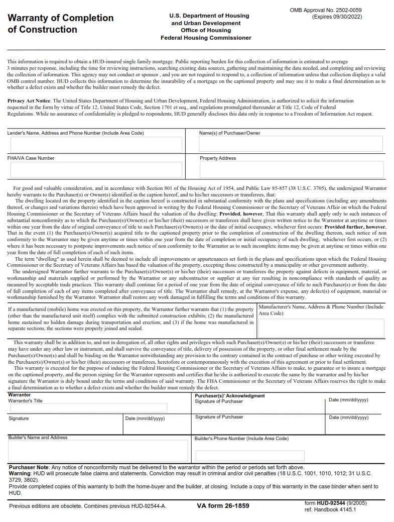 VA Form 26-1859