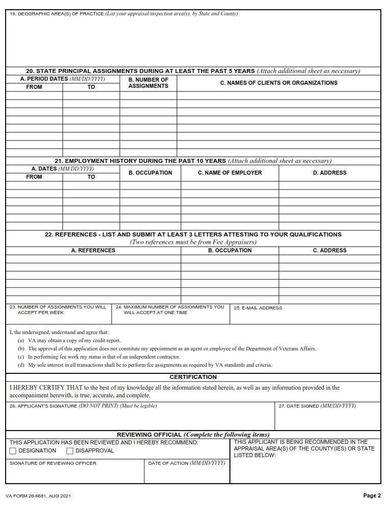 VA Form 26-6681 - Page 2