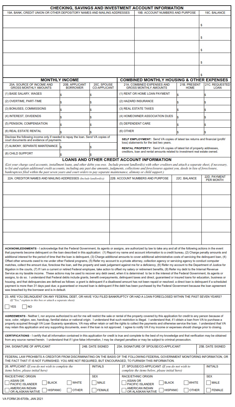 VA Form 26-6705b - Page 2