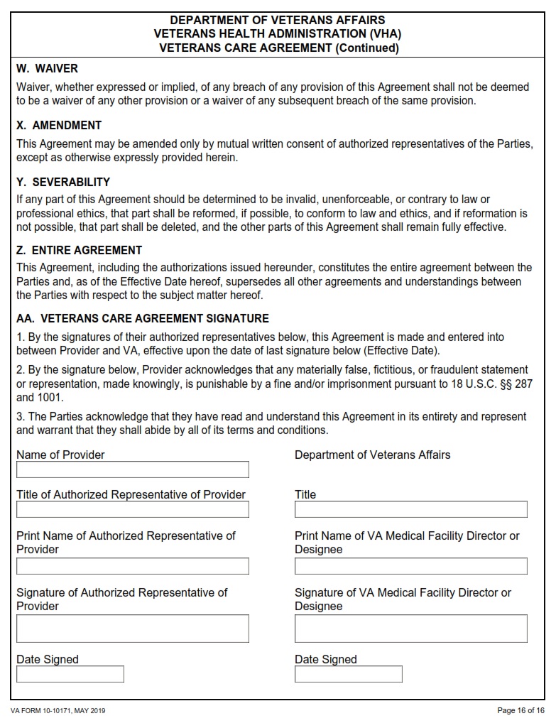 VA Form 10-10171