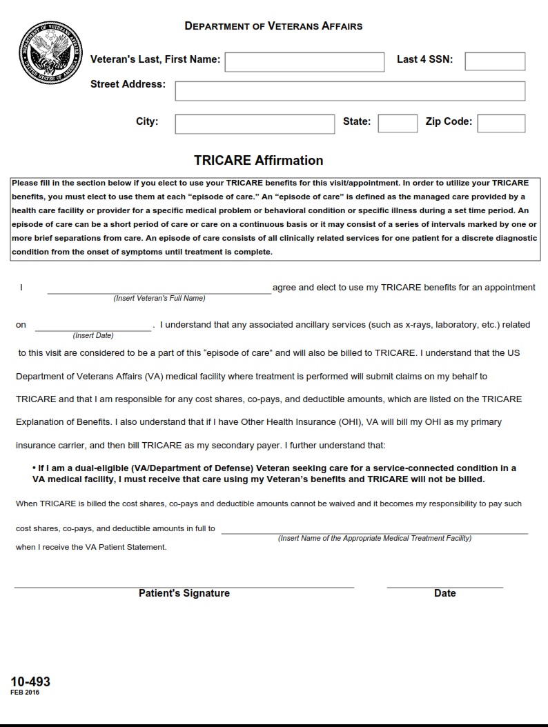 VA Form 10-493