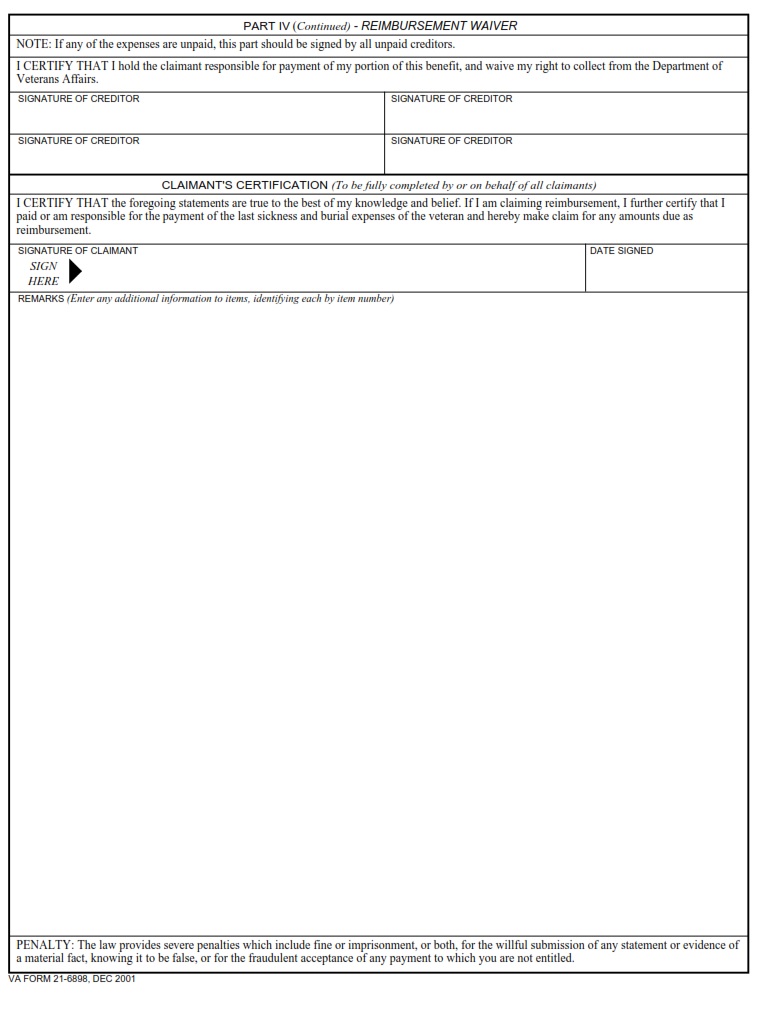 VA Form 21-6898 - Page 3
