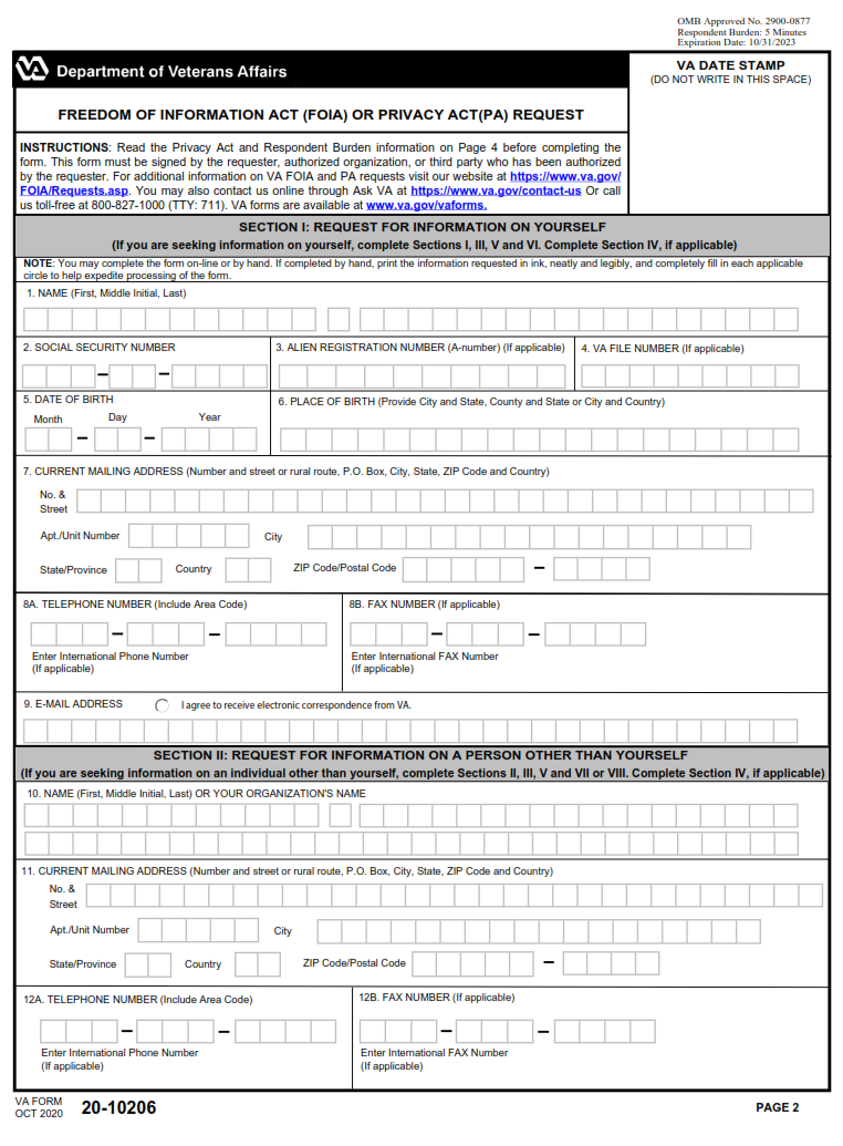 VA Form 22-10204 - Page 1