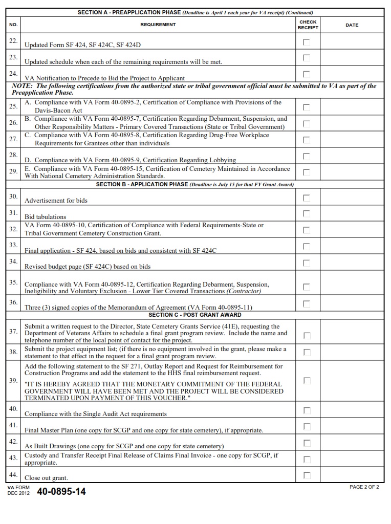 VA Form 40-0895-14 - Page 2