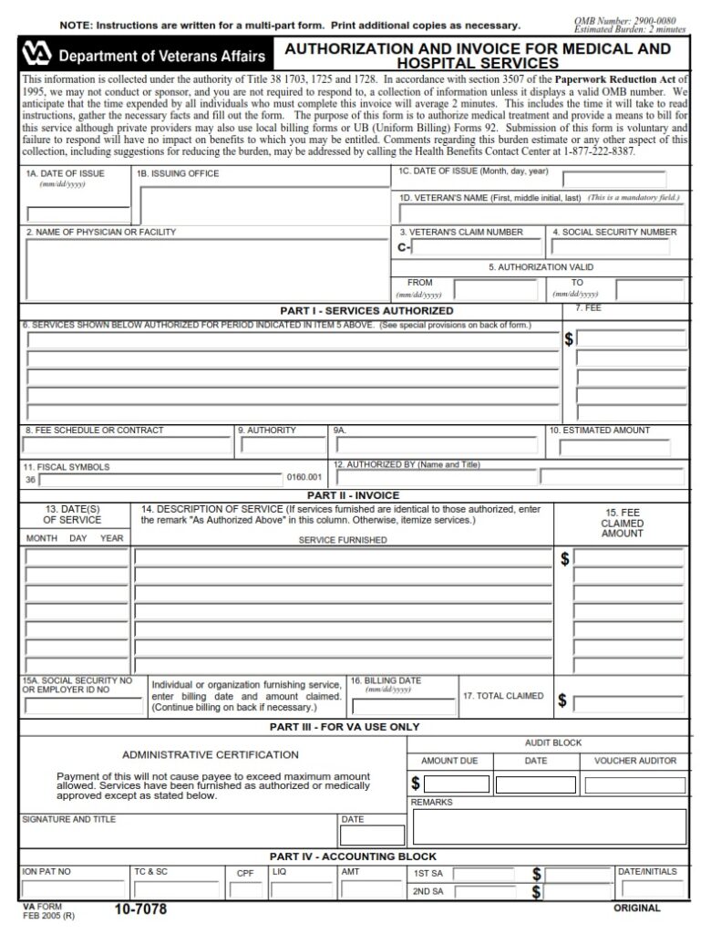va-form-10-7078-authorization-and-invoice-for-medical-and-hospital