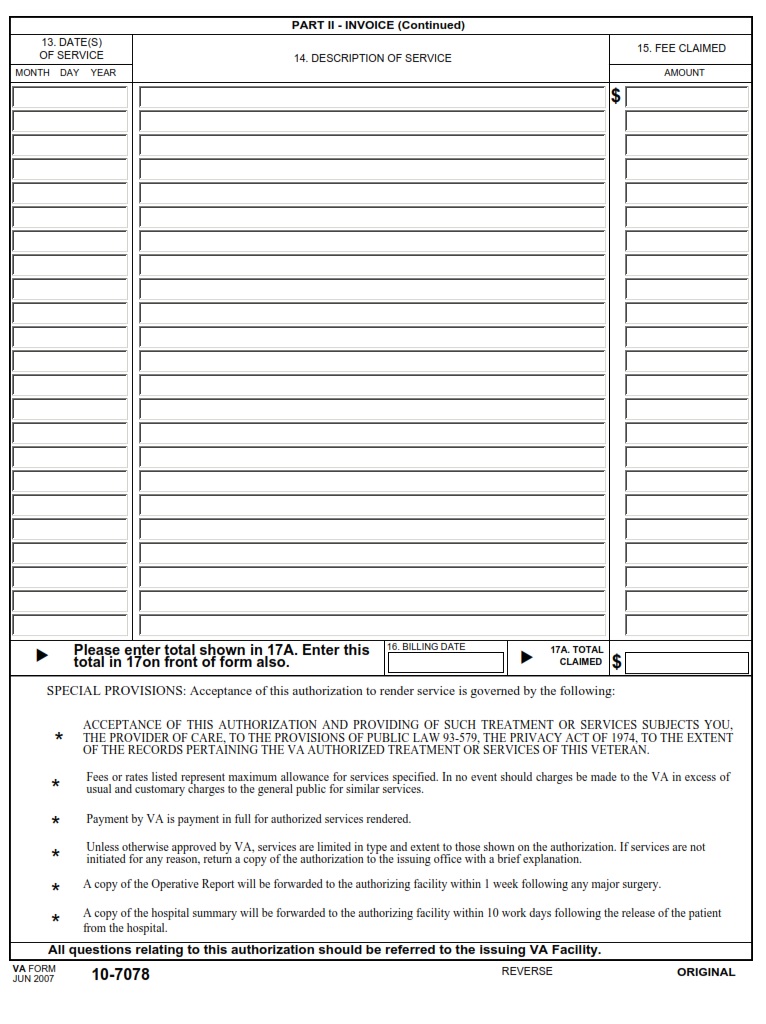 VA Form 10-7078 - Page 2