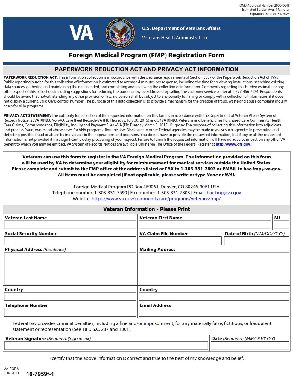 VA Form 10-7959f-1