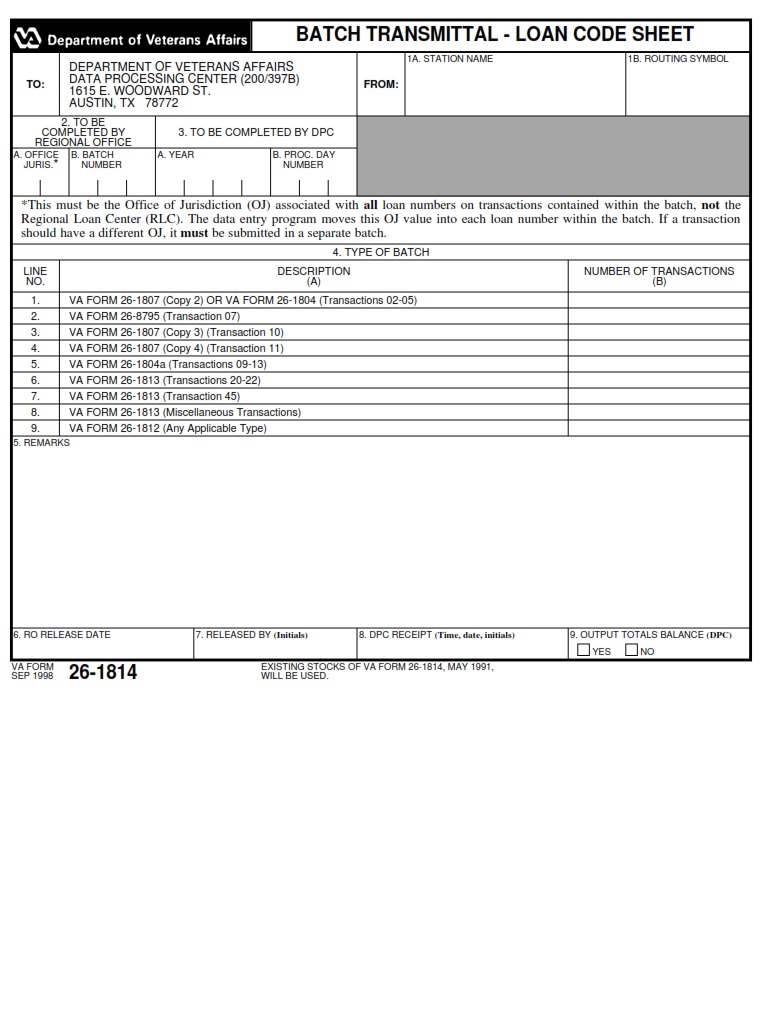 VA Form 26-1814