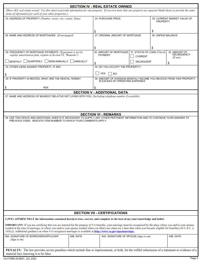VA Form 26-6807 - Page 3
