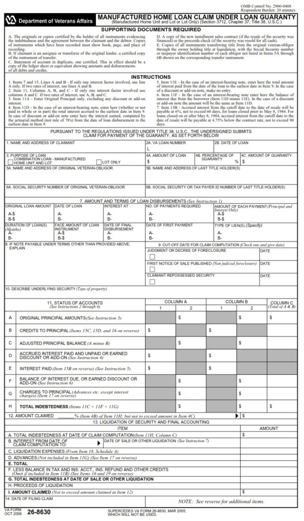 va-form-26-8630-manufactured-home-loan-claim-under-loan-guaranty-va