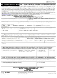 VA Form 27-2008 – Application for United States Flag for Burial ...