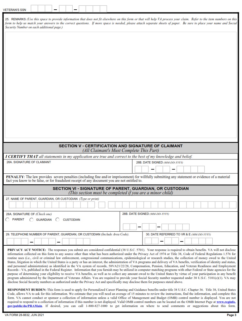 VA Form 28-8832 - Page 3