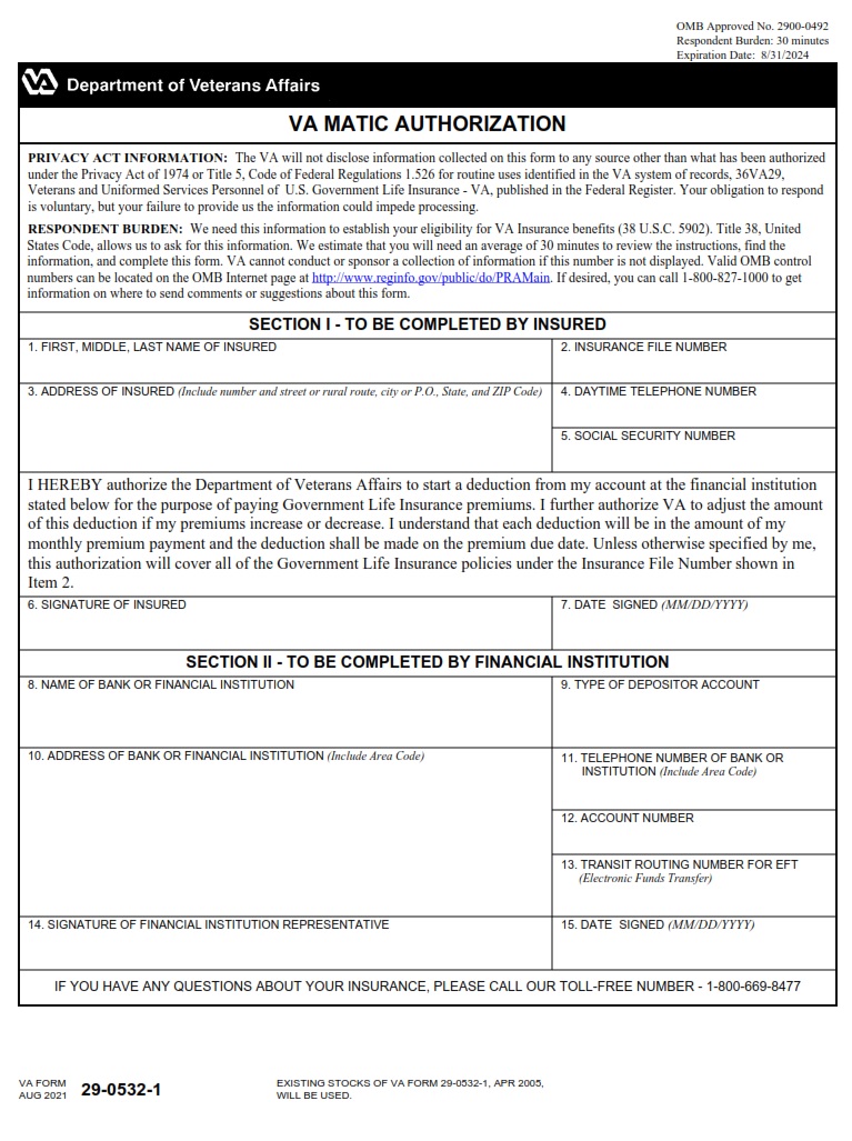 VA Form 29-0532-1 - Page 2